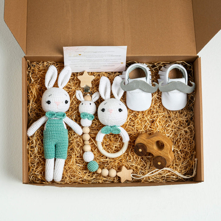 Aleo Organic Baby Boy Gift Box - 5 Pieces