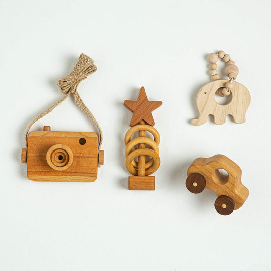 Wooden Baby Gift Set - 4 Pieces