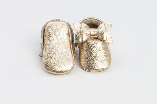 Gold Baby Sophia Bow Schuhe