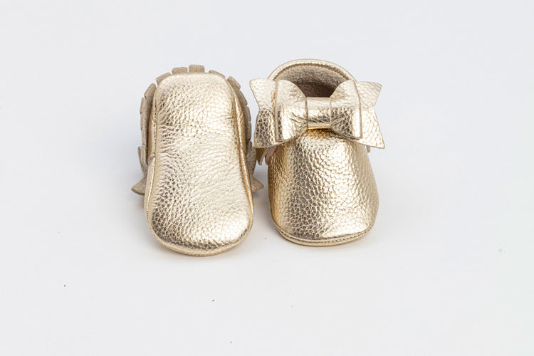 Gold Baby Sophia Bow Schuhe