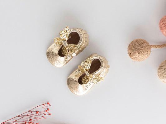 Gold Baby Aria Shine Mary Jane Shoes