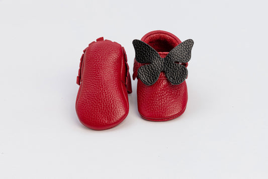 Rote Baby-Olivia-Bogen-Mädchenschuhe