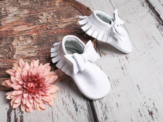 White Baby Sophia Bow Shoes