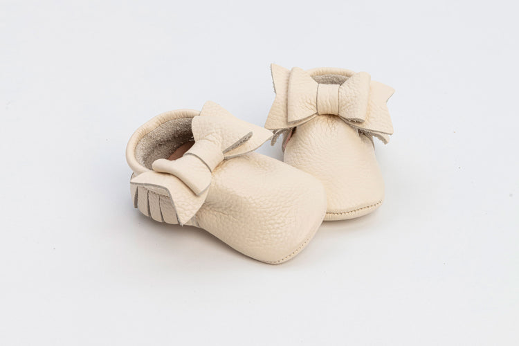 Beige Baby Sophia Bow Shoes