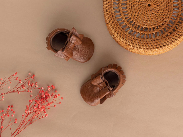 Brown Baby Sophia Bow Shoes