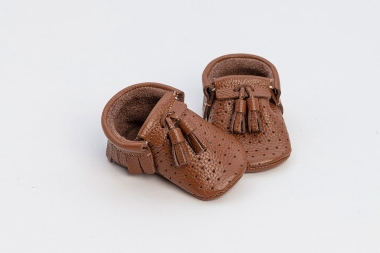 Braune Baby Mason Tassel Boy Schuhe