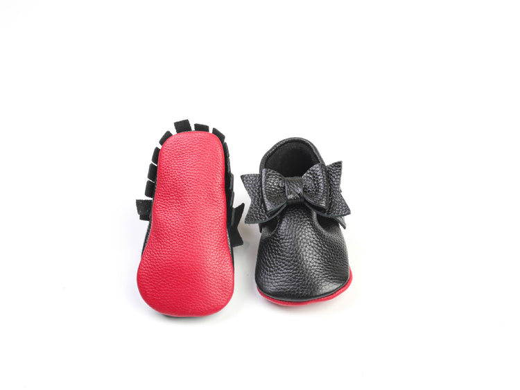 Black Baby Sophia Bow Shoes