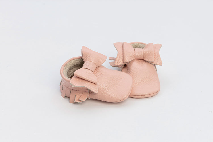 Pastel Pink Baby Sophia Bow Shoes