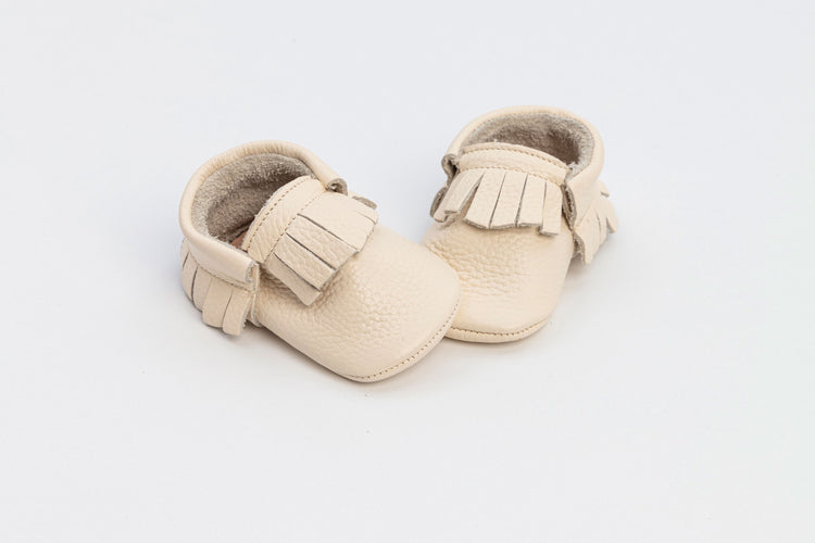 Beige Baby Jules Unisex Fringe Classics Shoes