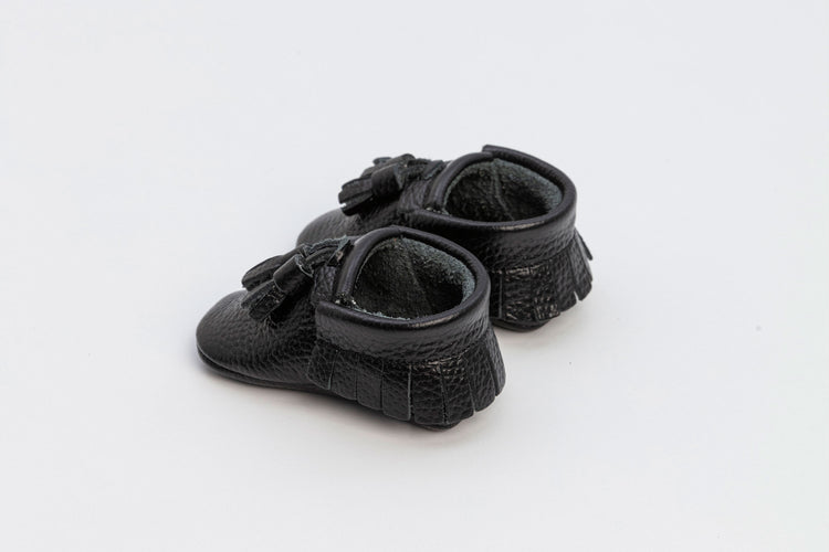 Black Baby Arlo Tassel Boy Shoes