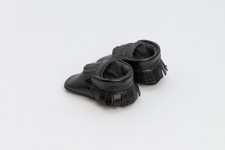Schwarze Baby Jules Unisex Fringe Classics Schuhe