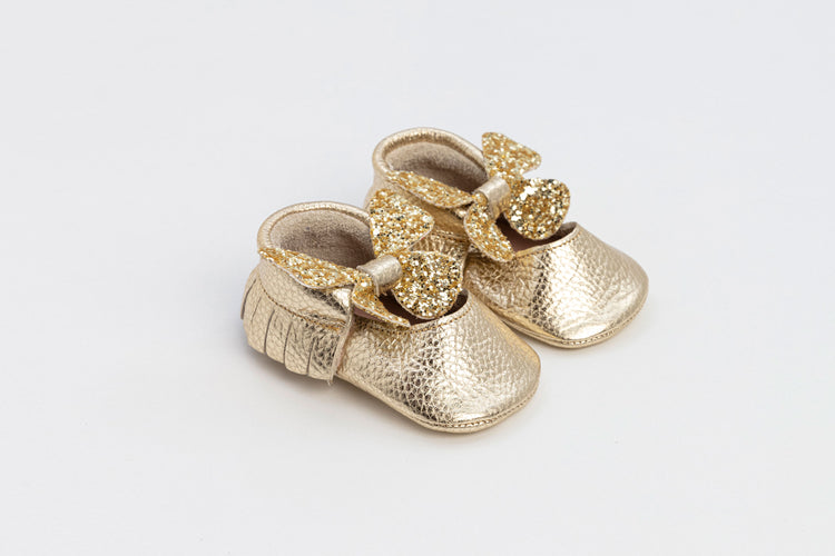 Gold Baby Aria Shine Mary Jane Shoes