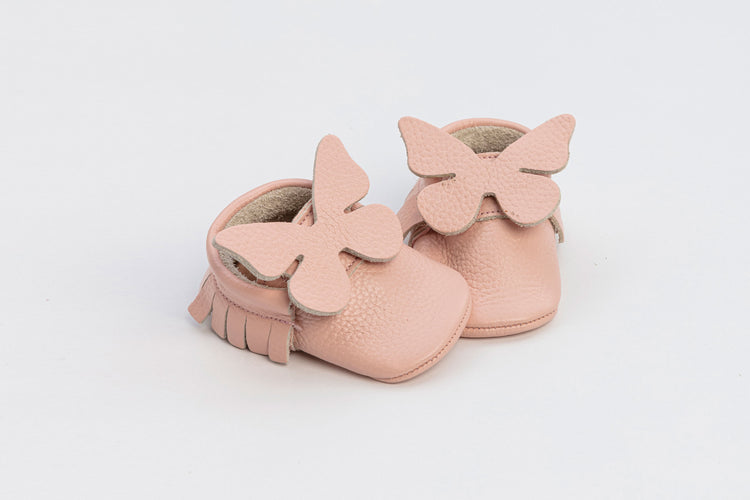 Pastel Pink Baby Olivia Bow Girl Shoes