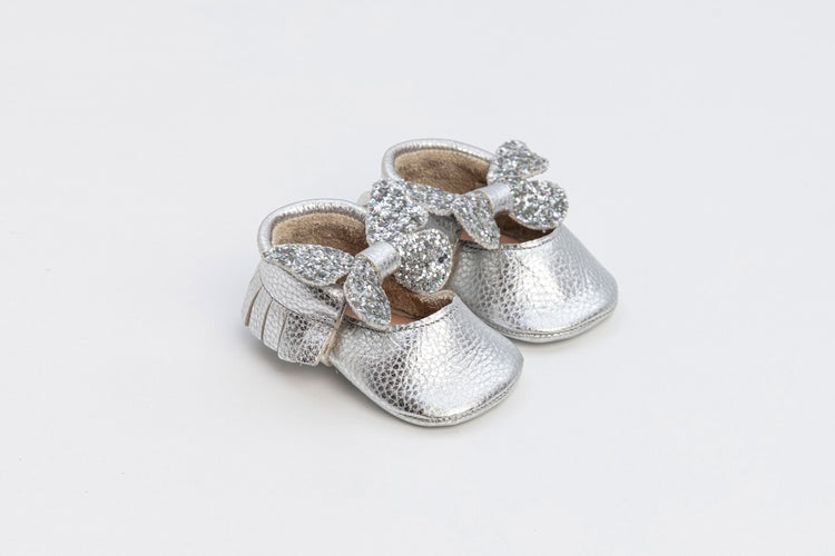 Silver Baby Aria Shine Mary Jane Shoes