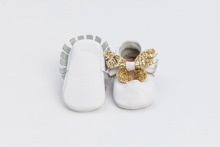 White Baby Aria Shine Mary Jane Shoes