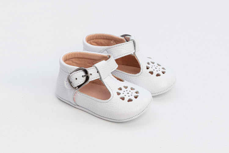 White Baby Kayla T-Bar Shoes